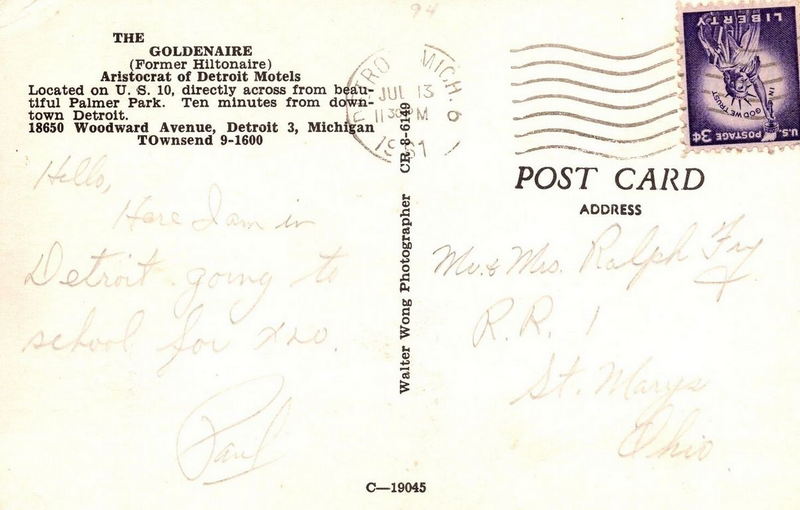 Goldenaire Motel - Vintage Postcard